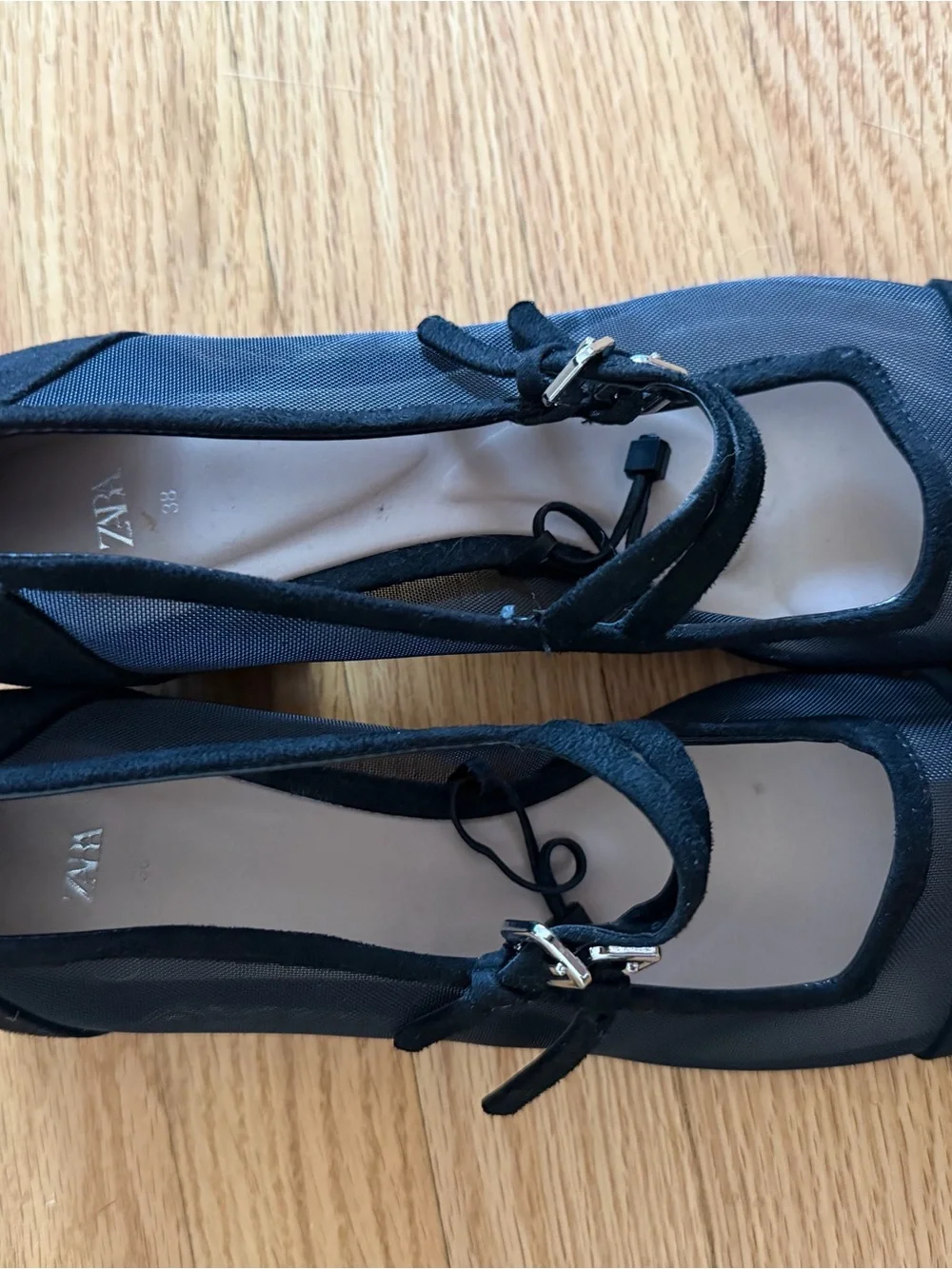 Zara Mesh Mary Janes